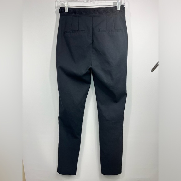 Zara High Rise Straight Leg Elastic Back Waist Band Front Pocket Split Hem Pant - Picture 2 of 13